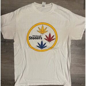 Gildan Pittsburgh Stoners Marijuana Leaf Graphic Tee Shirt Mens Size Medium